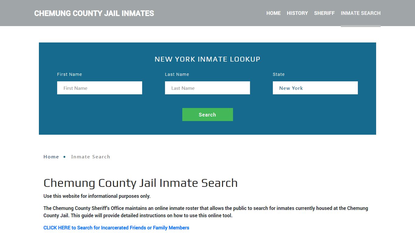 Chemung County, NY Detainee Lookup